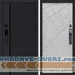 Входная дверь  Smart (Смарт) Black Line Лучи бетон светлый
